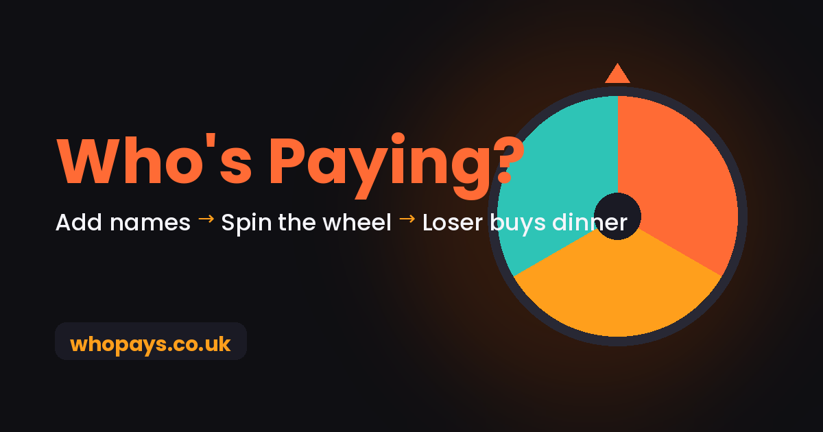 Built a wheel to settle who pays for dinner (so we'd stop arguing about it)